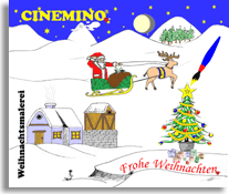 Cinemino Animation Frohe Weihnachten für Kinder, hier ist schon ein bisschen mehr zu malen, deshalb für Kinder ab 9 Jahren geeignet